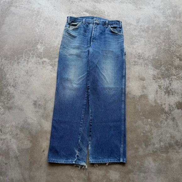 Dickies Other - Vintage 90's Dickies Faded Blue carpenter heavy work denim jeans 34x31
